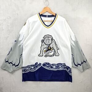 Vintage Bauer Long Beach Ice Dogs Minor League Hockey Jersey Medium Autographed